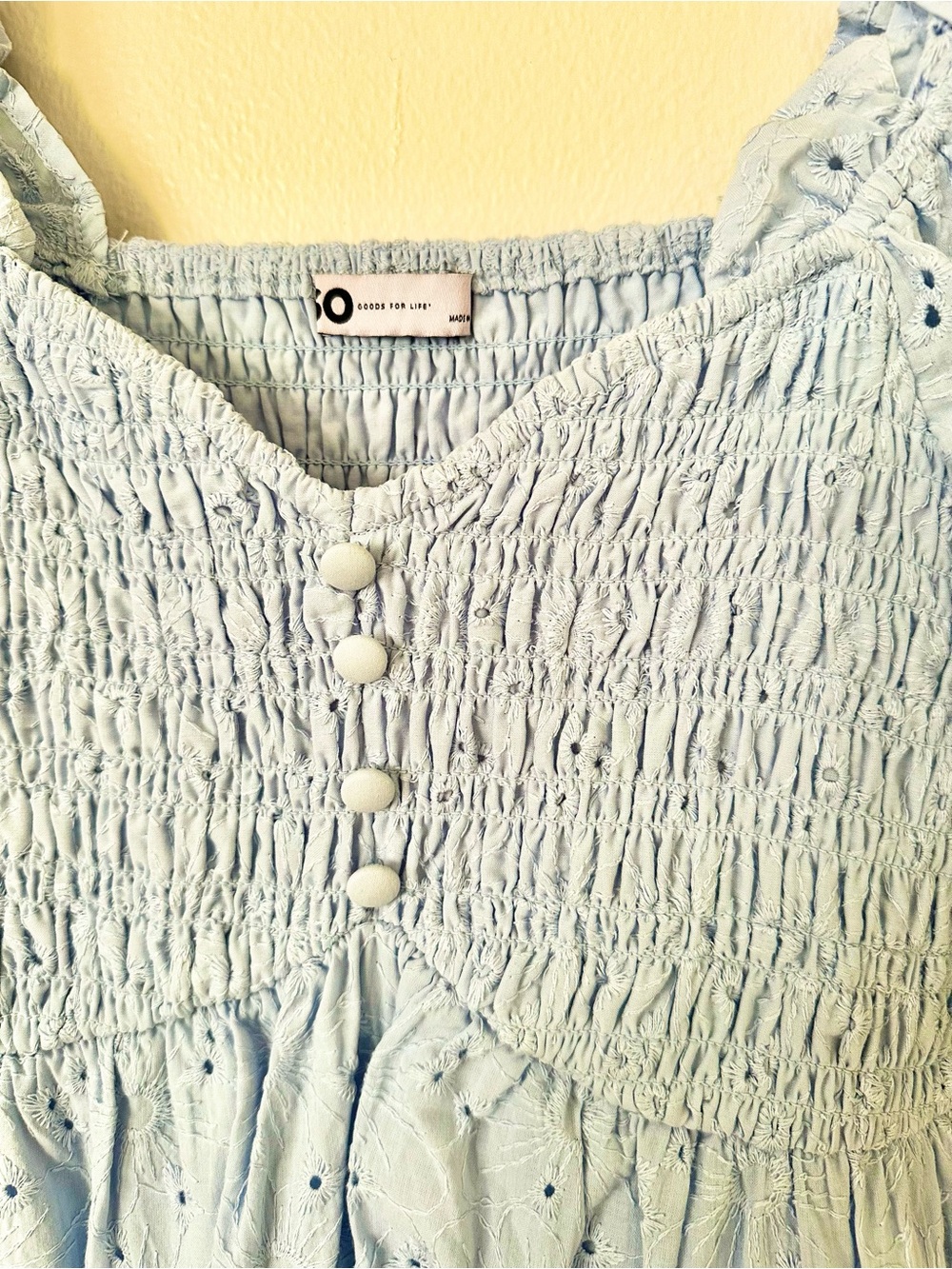 | so • baby blue eyelet puff sleeve sundress • medium | - Picture 6 of 8